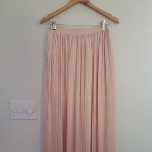 Peachy pleated maxi skirt
